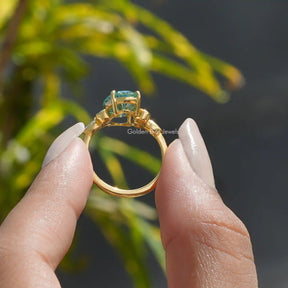 [Oval And Marquise Moissanite Ring In Solid Gold]-[Golden Bird Jewels]