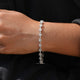 View of pear and baguette moissanite floral Bracelet
