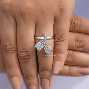 Pear And Princess Cut Moissanite Toi Moi Ring