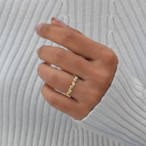 Pear And Round Eternity Moissanite Wedding Band