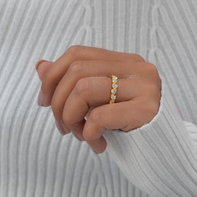 Pear And Round Eternity Moissanite Wedding Band