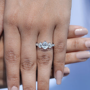 Five Stone Lab Grown Pear Cut Diamond Ring