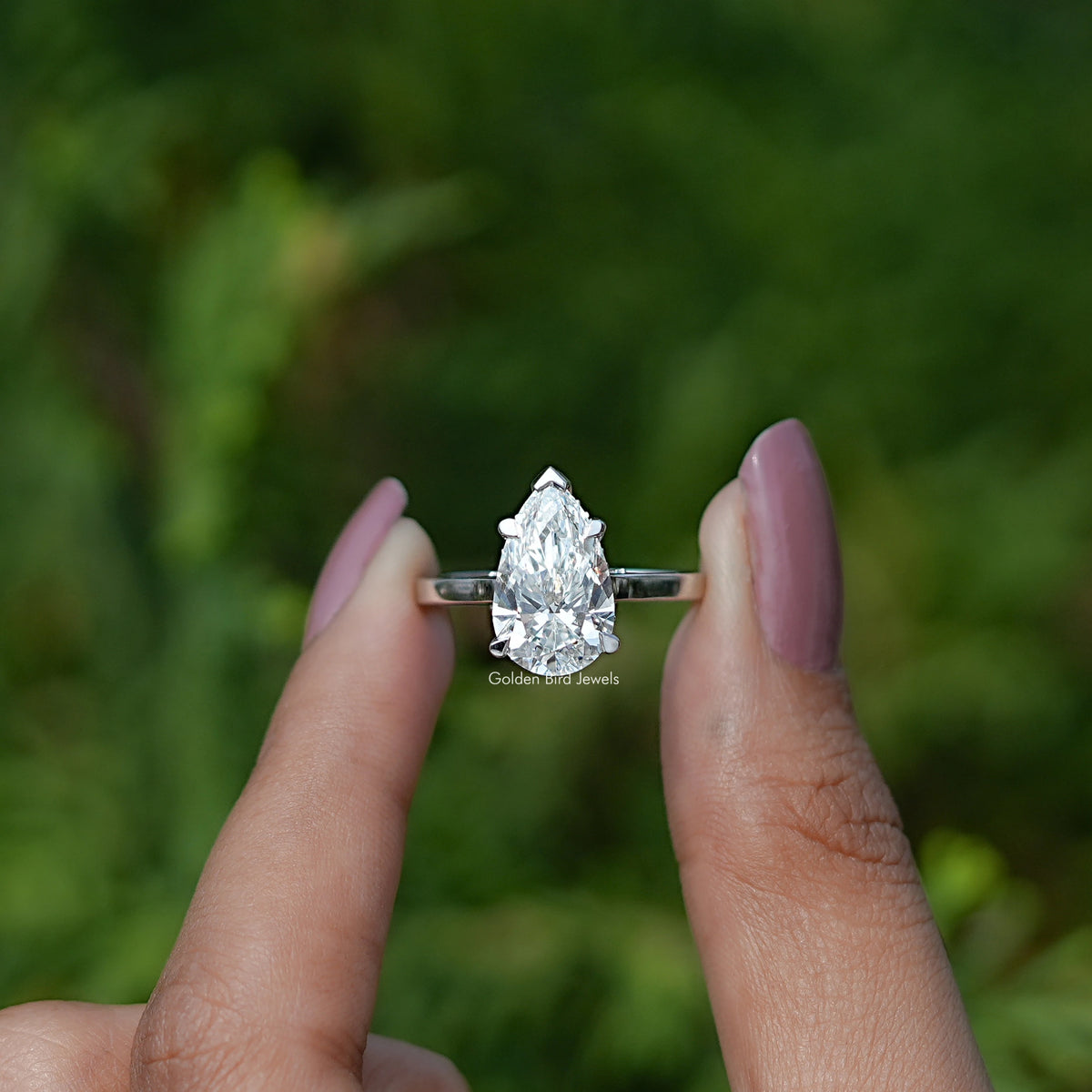 Pear Cut Halo Diamond Bridge Accent Wedding Ring