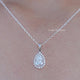 Pear Cut Lab Grown Diamond Halo Pendant
