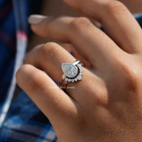 Third eye pear engagement 2025 ring