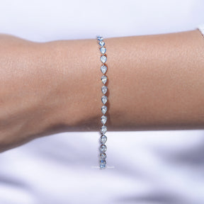 Pear Shaped Lab Diamond Bezel Set Tennis Bracelet