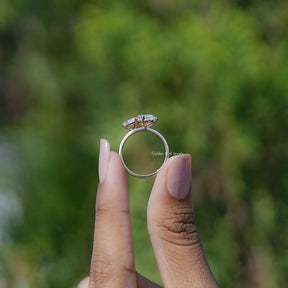 Pear Shaped Lab Diamond Two Stone Ring