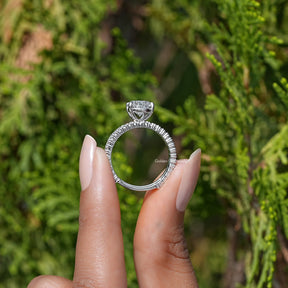 Back View A Pear Cut Diamond Ring In White Gold