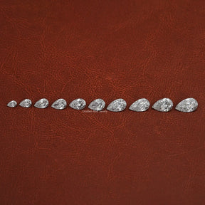 Close-Up View of Pear Cut Lab Grown Diamond In White