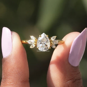 Pear Shaped Moissanite Engagement Ring