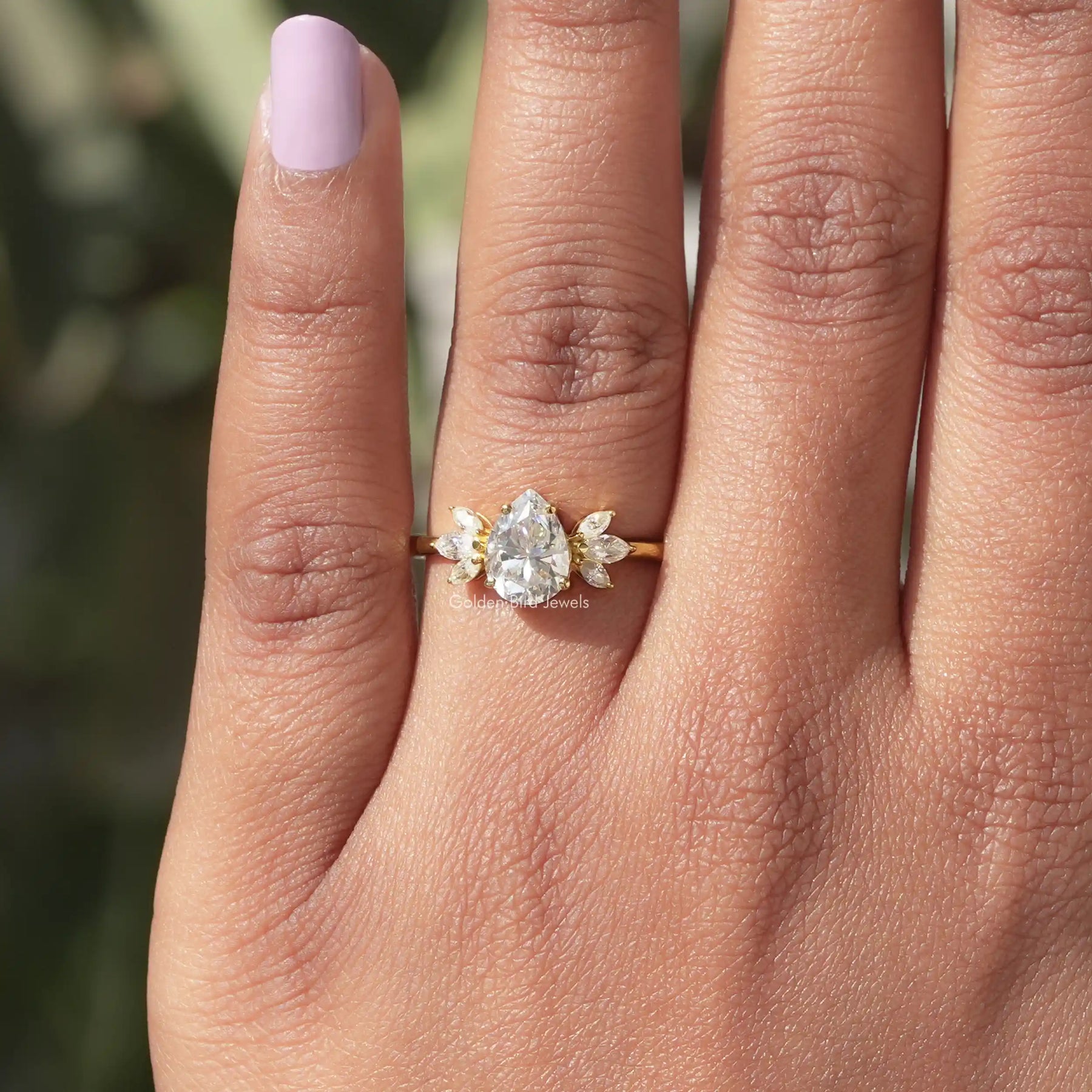 Pear Shaped Moissanite Engagement Ring