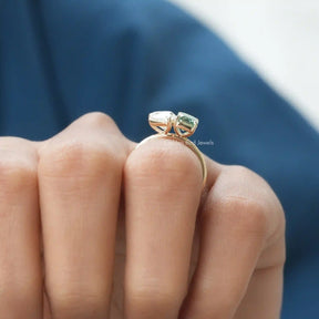 [In Finger Moissanite Stone Engagement Ring]-[Golden Bird Jewels]