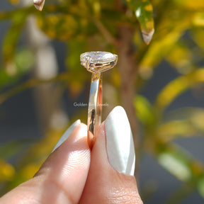 [In Finger Side View Of To et Moi Engagement Ring In Solid Gold]-[Golden Bird Jewels]