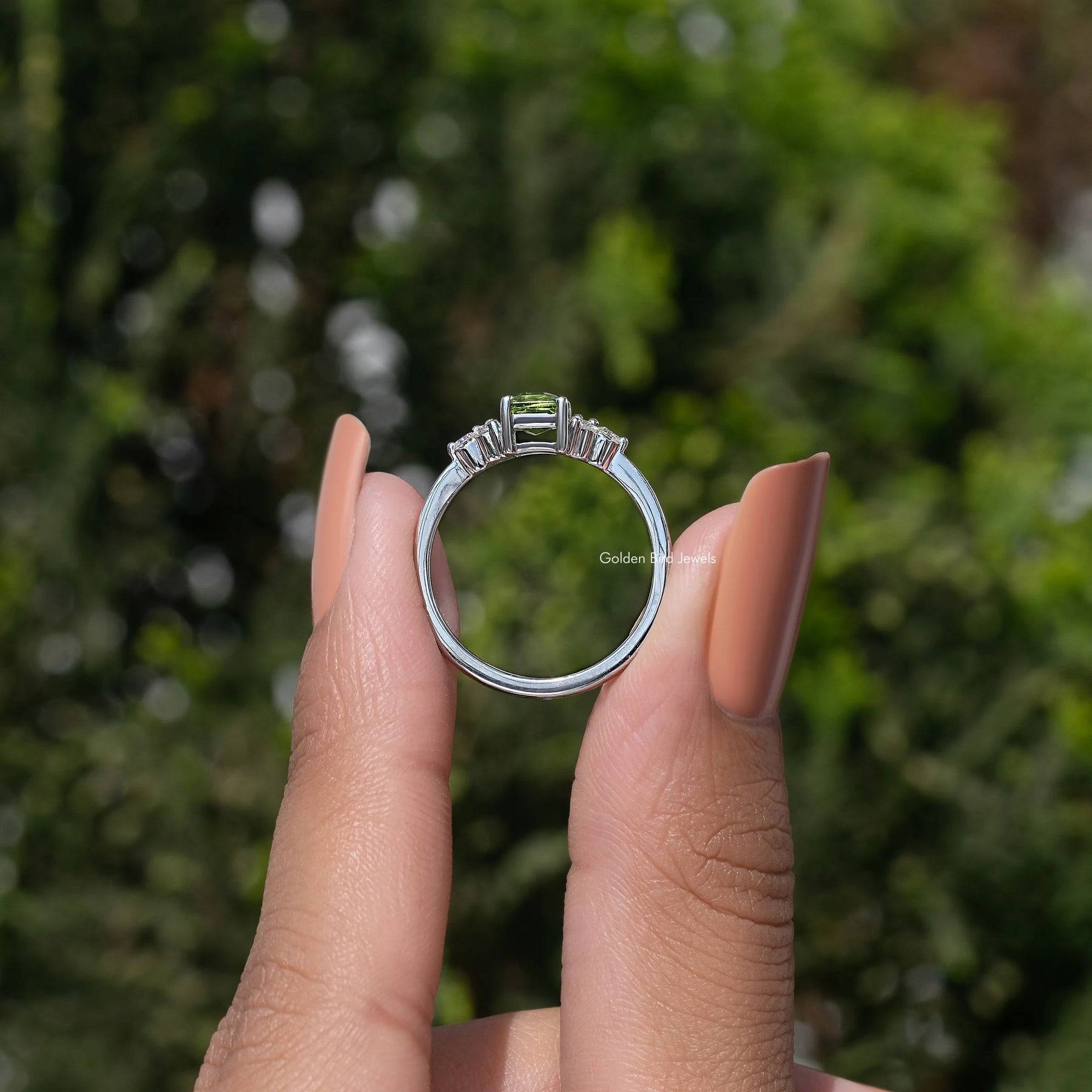 Peridot Green Emerald Gemstone Ring