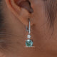 [Cyan Blue Portuguese Round Cut Moissanite Earrings]-[Golden Bird Jewels]