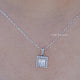 Princess Cut Lab Diamond Halo Pendant