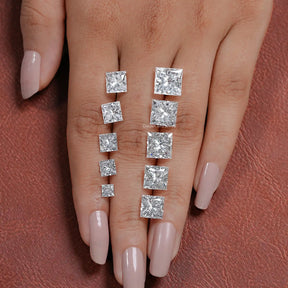 View of Princess Cut Loose Lab Diamond In White