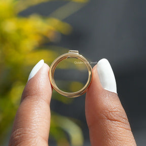 [Solitaire Wedding Band Made In Yellow Gold]-[Golden Bird Jewels]