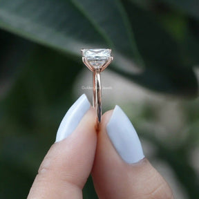 [Princess Cut Moissanite Engagement Ring Made Of 14k Yellow Gold]-[Golden Bird Jewels]