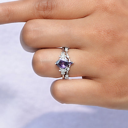 Pear Cut Gemstone Bridal Ring Set