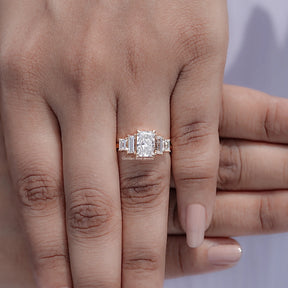 Radiant And Baguette Lab Diamond Five Stone Ring