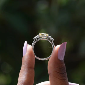 Radiant And Baguette Cut Moissanite Five Stone Ring