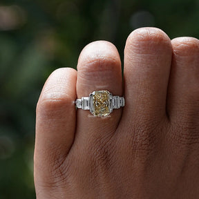 Radiant And Baguette Cut Moissanite Five Stone Ring