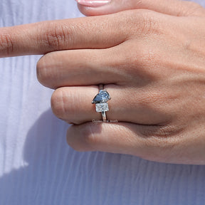 Radiant And Pear Cut Toi Et Moi Moissanite Ring
