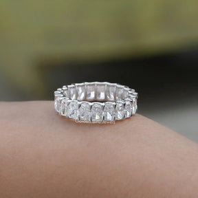 [Totaly front view of radiant cut diamond lab-grown anniversary band]
