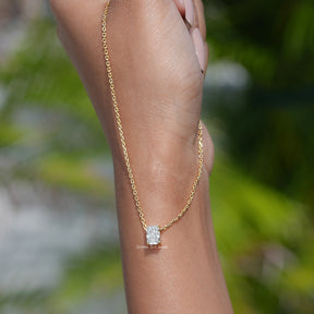 [Lab Diamond Radiant Cut Pendant]-[Golden Bird Jewels]