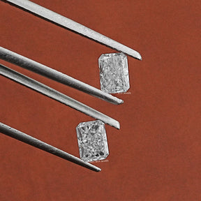 Close-Up View of Radiant Cut Loose Lab Diamond In White