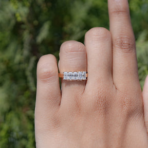 Five Stone Radiant Cut Moissanite Band