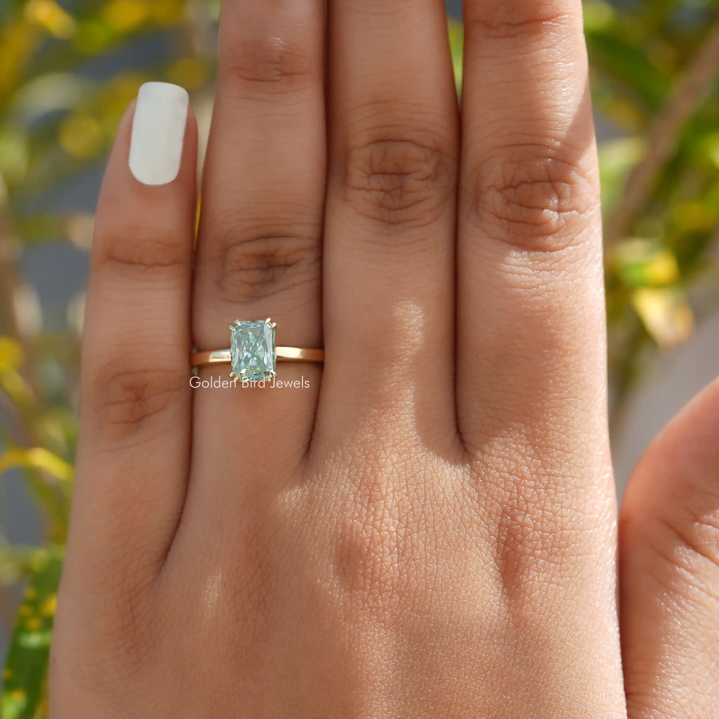 Moissanite Radiant Cut Solitaire Ring