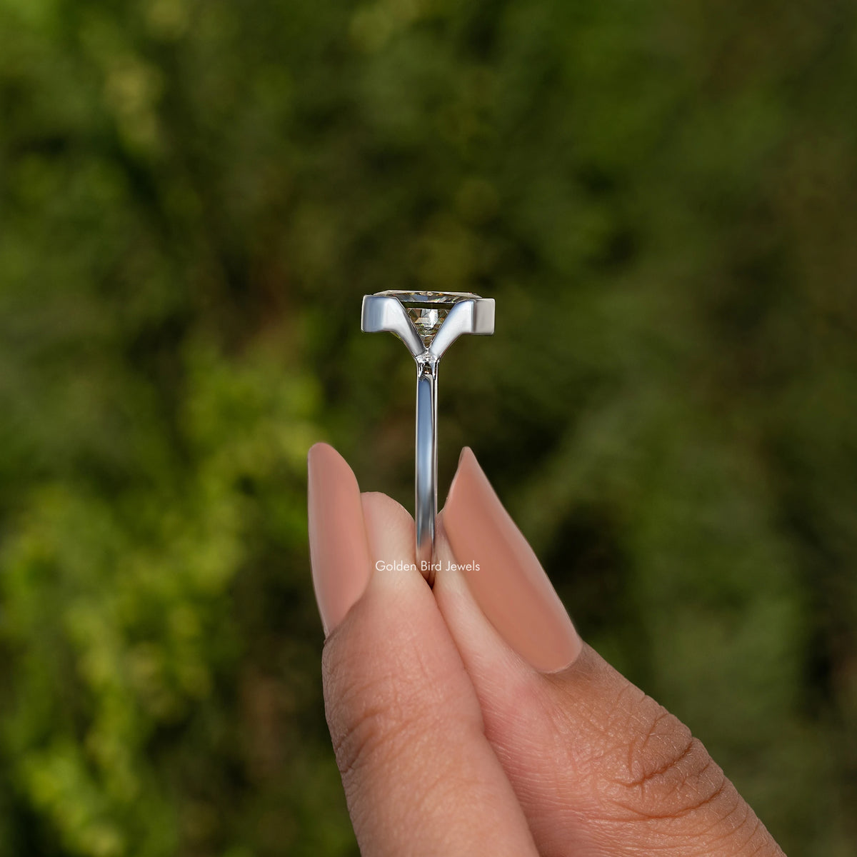 Canary Yellow Radiant Cut Moissanite Solitaire Ring