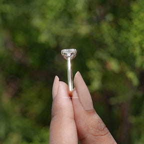 Radiant Cut Moissanite Three Stone Engagement Ring