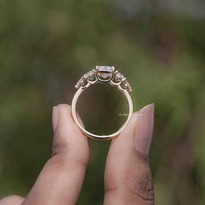 Radiant Lab Diamond Five Stone Engagement Ring