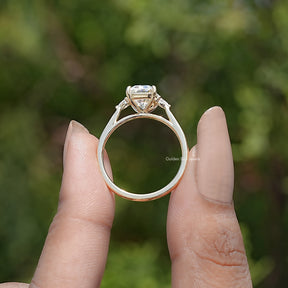 Radiant Cut Moissanite Three Stone Engagement Ring