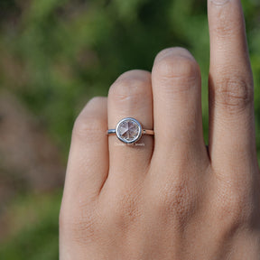 Rose Cut Round Moissanite Solitaire Ring For Her