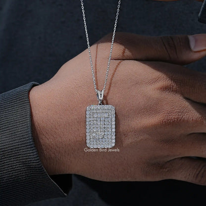 Round Cut Lab Diamond Custom Letter Pendant