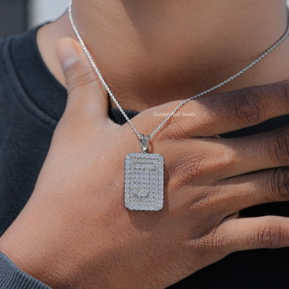 Round Cut Lab Diamond Custom Letter Pendant