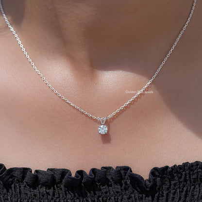 Round Cut Moissanite Solitaire Pendant