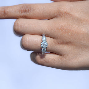 Round And Tapered Baguette Cut Five Stone Ring