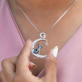 View of moissanite pendant for women