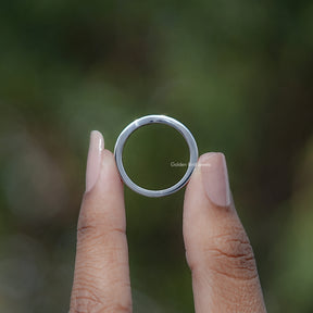 Round Cut Channel Set Moissanite Wedding Band