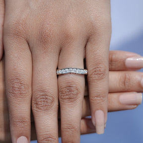 Round Cut Channel Set Moissanite Wedding Band
