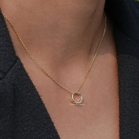 View Round Cut Diamond Open Circle Pendant​ of Women's