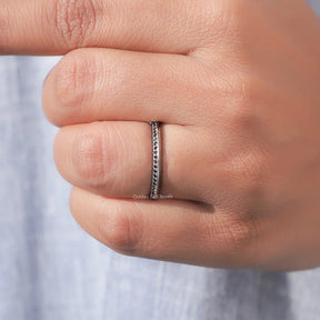 [Black Round Cut Wedding Band]-[Golden Bird Jewels]