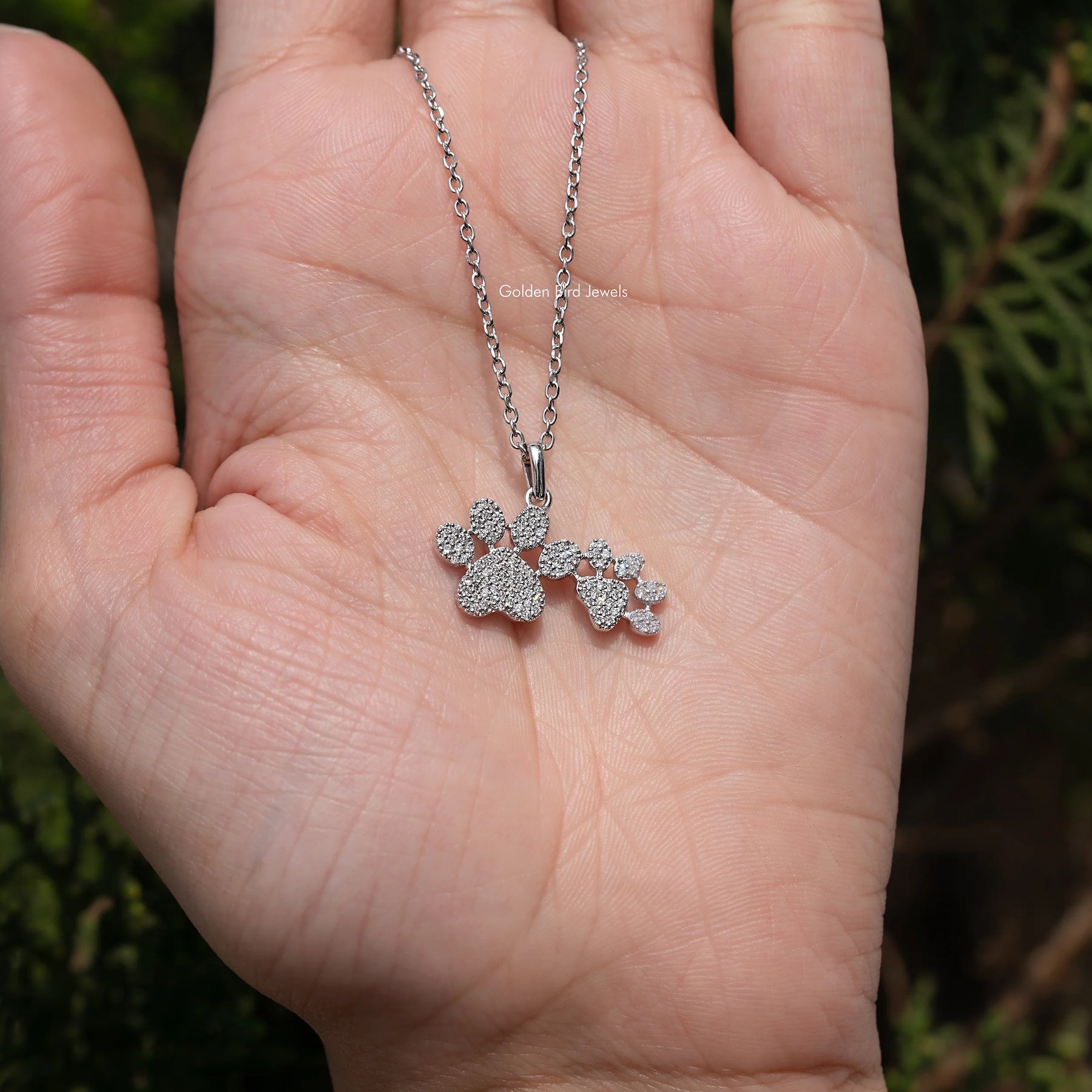 Close up view of Round Shaped Lab Diamond Solitaire Pendant