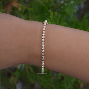 Round Cut Lab Diamond Bezel Set Bracelet