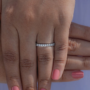 Round Lab Diamond Eternity Wedding Band